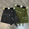 Women's Shorts Summer Handsome Military Denim Shorts Skirts Multi Pocket Aline Loose Wide Leg 230222