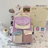 Sacs d'école LENLEI couleurs sac à dos de poche multiple Alphabet broderie femmes épissure des yeux femme étudiant cartable livre Mochilas