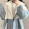 Kurtki damskie Kurtki kobiety Blue Spring Daily Korean Style Patchwork Casual Basic Preppy All-Match Student Girl Kawaii Sun-odporna 230222