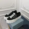 Con scatola Prad Doppia ruota Scarpe casual Donna Tela bassa Sneaker con fondo spesso Nero Bianco Alabastro Rosa Desert Celeste Donna Top Sneaker Wg 6263