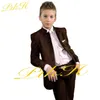 Kleidungssets Jungen Anzug Stehkragen Einreiher Jacke Hosen 2 Stück Formelle Party Hochzeit Smoking Kinder Slim Blazer Set W0222