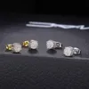 American Hot Hip Hop Stud-oorbellen Volledige diamant 3a Zirkoon Micro-ingelegde vergulde herenoorbellen Hipster Accessoires Groothandel