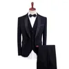 Costumes pour hommes 2023 Printemps Version coréenne Slim Groom Costume de mariage Couleur unie Grande taille Mode Formel Business Trois pièces Ensemble