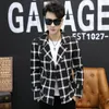 Herrenanzüge Blazer Hochwertiger Blazer Slim Casual Plaidmuster Große Marken Business Fashion Zweireiher Herren 230222