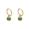 Hoopörhängen Minar Vintage Green Color Cz Cubic Zirconia Cues For Women Ladies Gold Plated Copper Pendant Earring Oorbellen