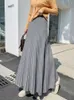 Casual Dresses TIGENA Maxi Knitted Skirt Women Autumn Winter Casual Solid All-match Thick Warm A Line High Waist Long Skirt Female Ladies 230222