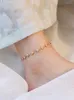 Anklets Titanium Steel 18k Gold Plated Beach Foot Chain Dripping Oil Pink Small Fish Anklet Fahion Jewelry