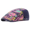 Berretti Moda Camouflage Cappelli piatti per uomo Sboy Cap Winter Cotton Women Beret Hat Visiera Solid Travel Golf Driving Cabbie