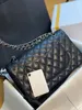 10A Mirror Quality Classic Quilted Double Flap Bag 25cm Medium Top Tier äkta läderväskor Caviar Lambskin Black Pures Shoulder Chain Box Bag