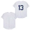 Nova York 13 Alex Rodriguez Jersey White Stripe Color Men aposentado Tamanho S-xxxl Jerseys de beisebol costurado
