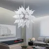 Eigentijdse hanglampen witte ronde vorm dia20/26 inch kroonluchters met led bollen kunst decor licht woonkamer plafondverlichting luxe kroonluchters lr1465