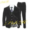 Ensembles de vêtements Costume de garçon de velours noir 3 pièces Tuxedo pour veste de mariage pantalon gilet enfants personnalisé 8 ans Blazer ensemble roupa infantil pra menino W0222