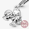 925 libbre d'argento New Fashion Charm 2022 Perline d'argento, lucchetto a forma di cuore d'oro, perline di candela di compleanno, compatibile con il braccialetto Pandora originale, romanzo