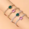 Bracelets de cheville à la mode 1PC bohème vert cristaux rose été Bracelet en gros pour les femmes carré sur la jambe chaînes plage cadeau