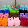 Pantofole da donna Fulffy Teddy Bear Pantofole Home Warm Bear Fur Slides Inverno Slip On Animal House Shoes Z0215