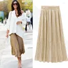 Skirts Fashion Designer Pleated Skirt Female Spring Summer Elegant Blackish Green High Elastic Waist Luxury Bottom Women Clothing