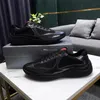 Z pudełkiem Prad 2022 Mężczyzn America Cup Casual Buty Designer Sneakers Top Patent Skórzowe teranery Czarnoniebieskie Koronkowe z siatki Nylon na zewnątrz FG