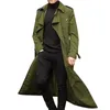 Mens jaquetas sobretudo vintage Long Trench Coat Double Basted Jacket S Business Black Windbreak Solid Soldwea 230222