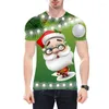 Heren t shirts cartoon santa claus patroon heren 3d t-shirts korte mouw straat kerstman mannelijke oversized tops 7xl casual festival tees