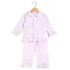 Pyjamas garçons pyjamas coton printemps et été tout-petit seersucker enfants pyjamas manches longues rayure boutique maison vêtements de nuit pyjamas enfants 230222