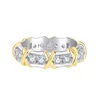 All-match simulatie witte diamant mode retro kleur scheiding geëlektroplateerde ring vrouwelijk S925 zilver