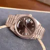 Relógio masculino mecânico automático CAL.2823 marrom numeral romano 228235 40MM cristal de safira à prova d'água 50M pulseira de relógio ajustável relógios de grife