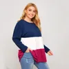 Kvinnors blusar a-line lösa skjortor Kvinnor toppar kontrast färg sömmar 2xl till 7xl överdimensionerade blusa mujer de moda t2399