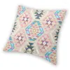 Oreiller tissé texturé Pastel Kilim motif couvre canapé maison décorative Vintage turc géométrique ethnique Art couverture 45x45