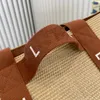 أكياس شاطئ Straw Beach Womener حقائب اليد Lafite Grass Counter Bag الكتف كبيرة السعة المجوفة خارج القماش المبطن سلة السوستة.