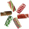 Other Event Party Supplies 70mm Christmas Crochet Ribbon Set Geometric Printed Wired Edge Ribbons for 230221