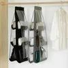 Förvaringspåsar sko arrangör handväska för garderob hängande garderob transparent väska dörr vägg klar diverse sovsal rum väsentliga