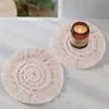 Tapetes de mesa copo de natal copo algodão trança artesanal almofada de macramo bohemia estilo não deslizamento decoração