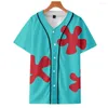 Herr t-skjortor 3D-tryck harajuku t-shirt män anime streetwear kläder kort ärm baseball skjorta toppar