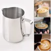 Ensembles de vaisselle Pichet à mousser le lait en acier inoxydable Barista Craft Mousseur à lait Cappuccino Conteneur Laits Tasse en mousse Outil à café sans