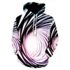 Sweats à capuche pour hommes 2023men tendance rayures 3D imprimé créatif noir blanc couture Vortex vêtements homme spandex pull Moleton