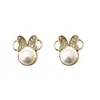 Dos Boucles D'oreilles Mignonne Petite Souris Pas De Trou Oreille Clips Arc Perle Clip Boucle D'oreille Sans Piercing Minimaliste Bijoux CE1034