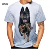 Camisetas masculinas 2023 Moda de verão masculina e feminina Shepherd 3D T-shirt Camiseta casual de mangas curtas Tops de camisa de cachorro
