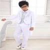 Clothing Sets Baby Boy Tuxedo Boys Suits Formal Dress 4pcs/set Child Suit Children Blazers Boys Clothing Blazers White black 1-10 year W0222