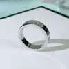 Luxury Designer Fashion Rings Fashion People Women Titanium Steel Engraved Monogram Lovers Jewelry Narrow Ring Size 5-11