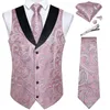 Coletes masculinos de traje de traje rosa 5 PCs Coloque de smok