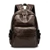 Backpack Fashion Waterproof Leather 14 Inch Laptop Men Backpacks For Teenager Women Casual Daypacks Mochila Male Bag