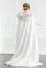 Wraps ivoor haped bruiloft mantel warme lange vacht winter bruids cape op maat gemaakte bruid bolero wrap