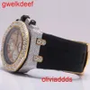 Högkvalitativ mode iced Watchesmens handled lyxiga runda klipp lab granggu wnnn