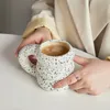 Muggar Creative Water Cup Ceramic Mug Nordic Coffee Cups With Big Handrip Colored Ceramics Juice 230221