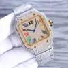 Relógio de diamante artesanal masculino relógios mecânicos automáticos 40mm safira designer feminino pulseira montre de luxo presente