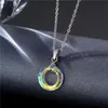 Pendant Necklaces Korean Fashion Stainless Steel Necklace For Women Small Crystal Hoop Short Chain Choker Collar Jewelry