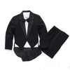 Conjuntos de roupas 2019 crianças/crianças meninos formais casamento/smoking ternos 5pcs preto/branco blazer de terno de blazer/time vestido vêm ternos de bebê w0222