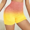 Yoga Outfit Quality Gradient High Waist Short Breathing Butt Liftiing Fashion Shorts Running Sports Women Clothes 230222