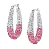 Boucles d'oreilles pendantes en alliage, 1 paire de strass décoratifs, Huggie pour la saint-valentin, accessoires roses pour filles