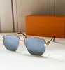 2023Luxury Millionaire Square Lunettes de soleil 1834 plein cadre Lunettes de soleil design vintage pour hommes Shiny Gold Vente chaude Plaqué or Top With Box